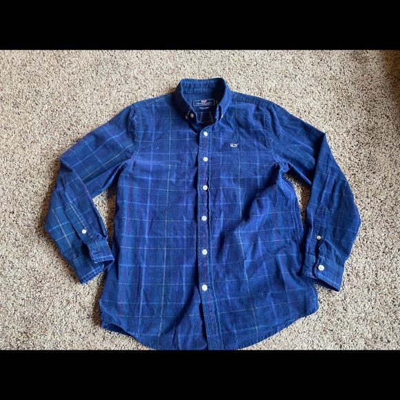 Boys Vineyard Vines Button Down Flannel Shirt M Whale Shirt - Picture 3 of 6